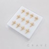 12PCS OF MULTI CZ CROSS 316L SURGICAL STEEL L-SHAPE NOSE RING BOX